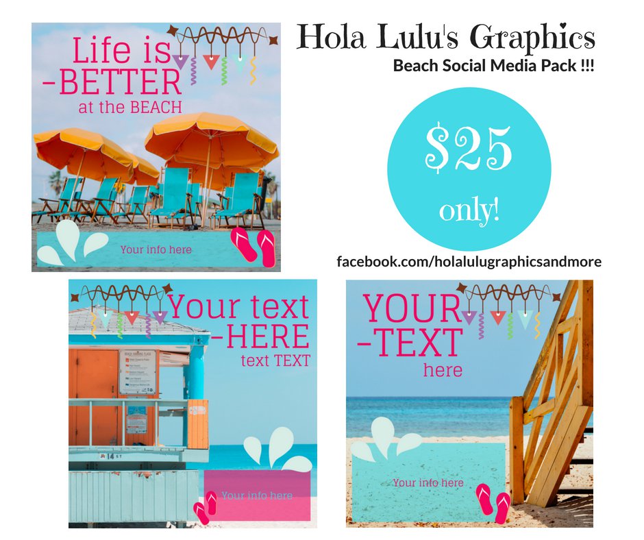 Beach social media media pack #AW