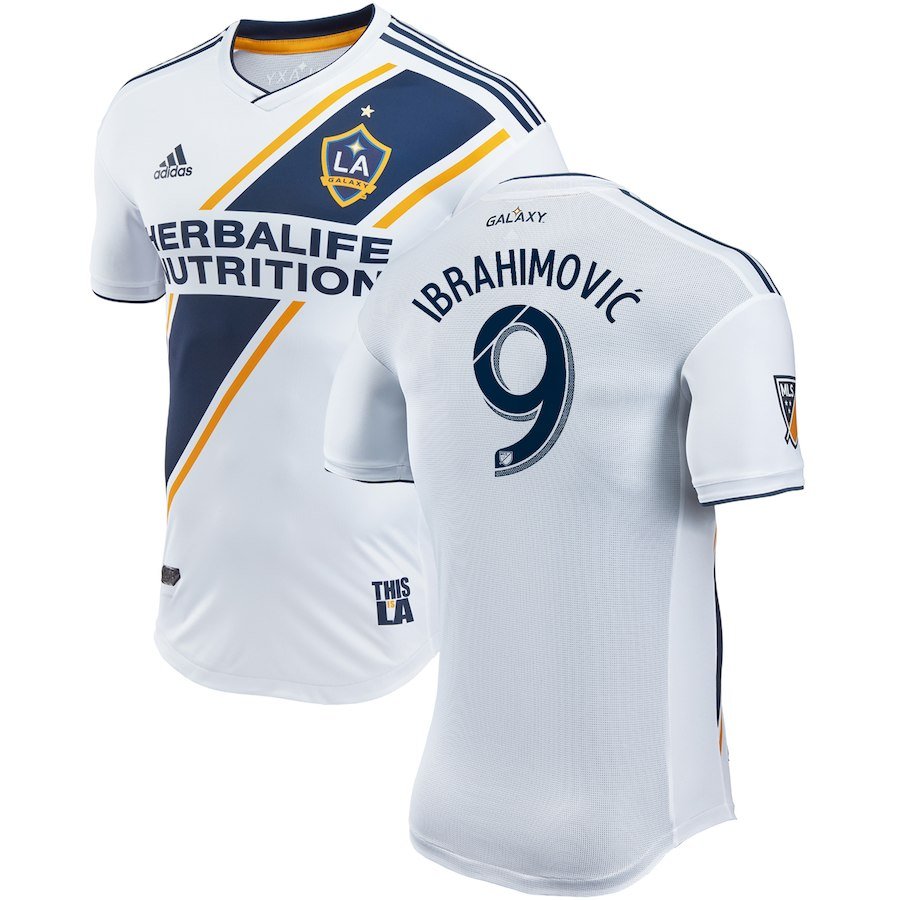 LA Galaxy Zlatan Ibrahimovic 9 adidas White 20182019 home Player Jersey