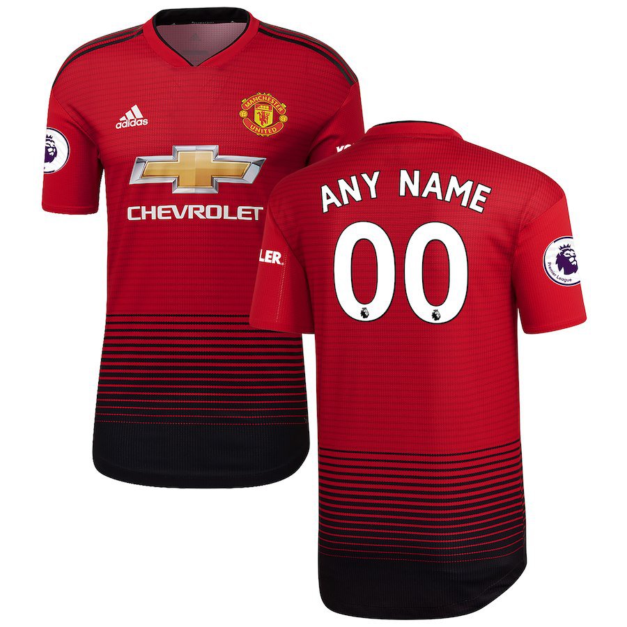 Men's 2018-2019 Manchester United Home Custom Jersey â Red