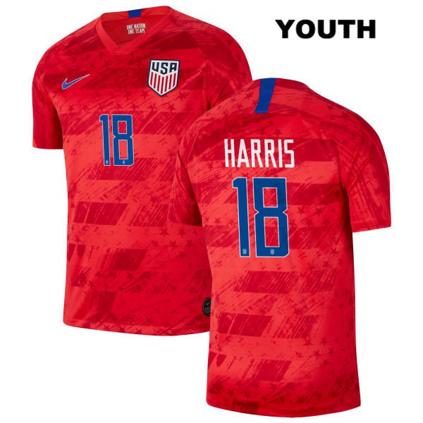 Ashlyn Harris no. 18 USMNT 2019 Youth red Soccer Jersey