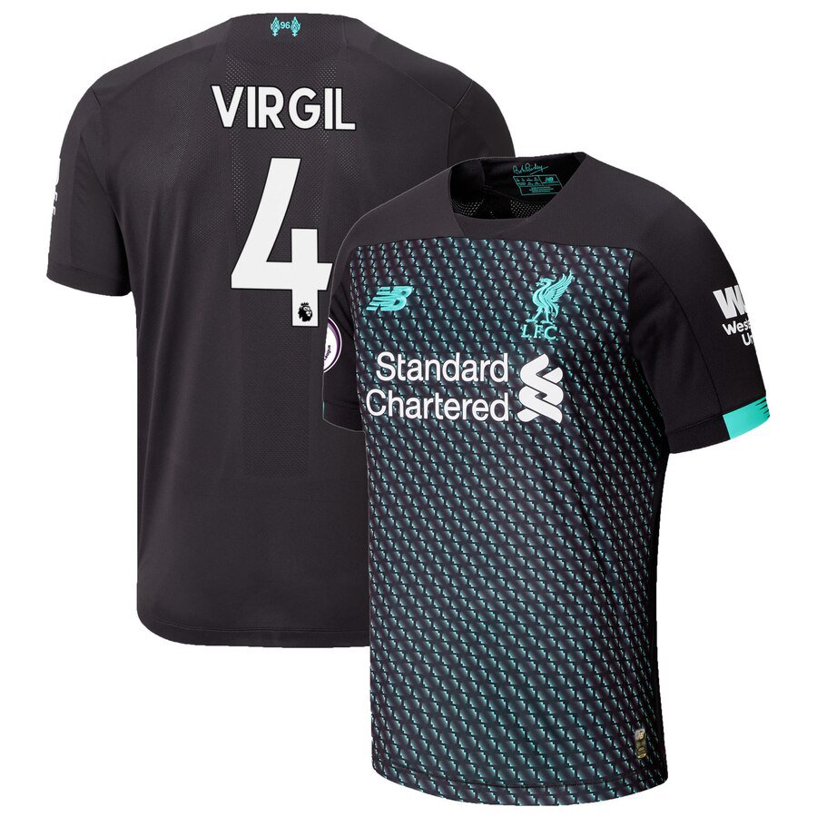 Virgil Van Dijk Liverpool New Balance 2019/20 Third Jersey - Black