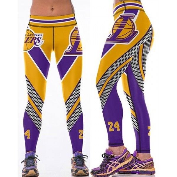 Los Angeles Lakers Basketball Stitching Team Sports Leggings