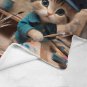 Cute Artist Kitten Ultra-Soft Micro Fleece Blanket