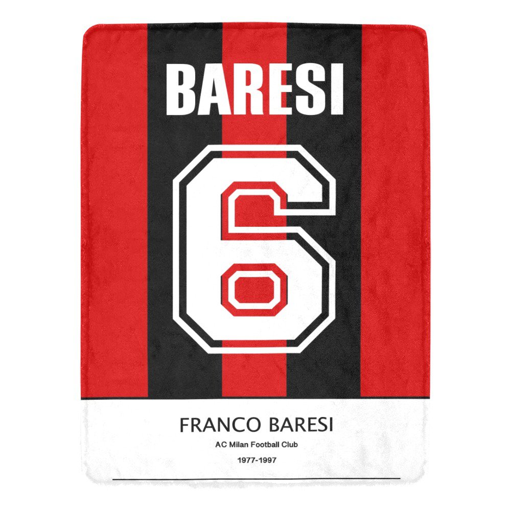 Baresi AC Milan Jersey Ultra-Soft Micro Fleece Blanket