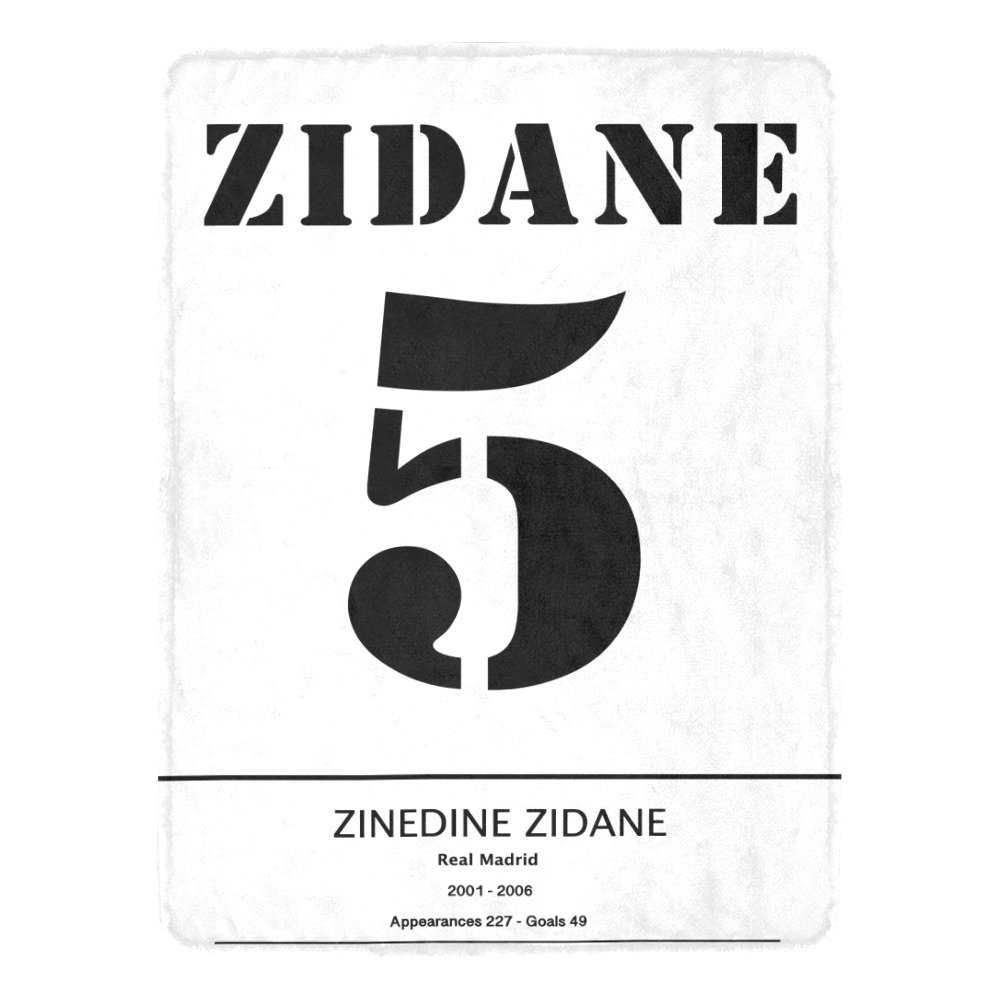 Zidane Real Madrid Jersey Ultra-Soft Micro Fleece Blanket