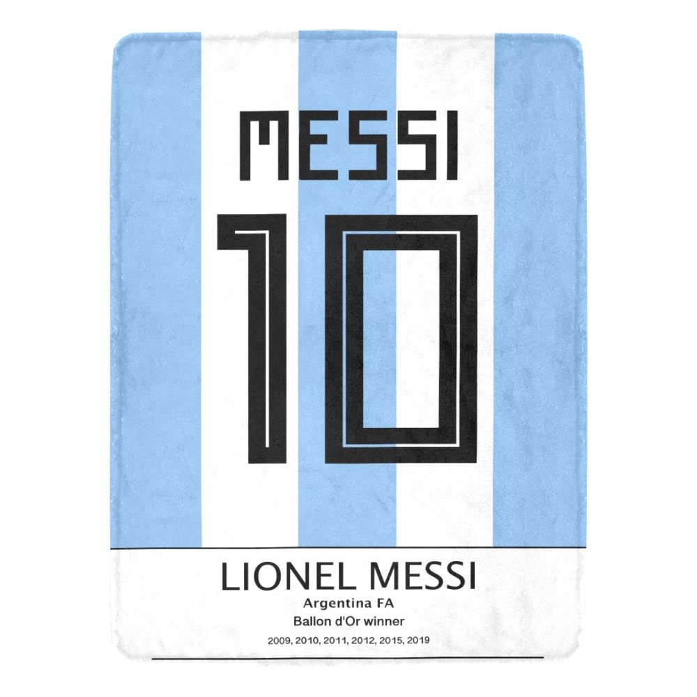 Messi Argentina 10 Jersey Ultra-Soft Micro Fleece Blanket