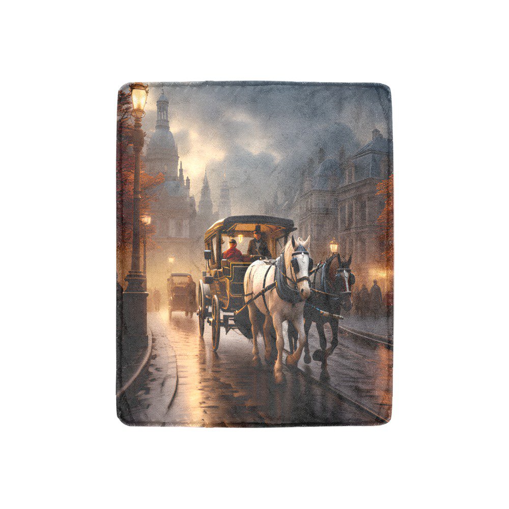 A Horse Pulling A Carriage Ultra-Soft Micro Fleece Blanket