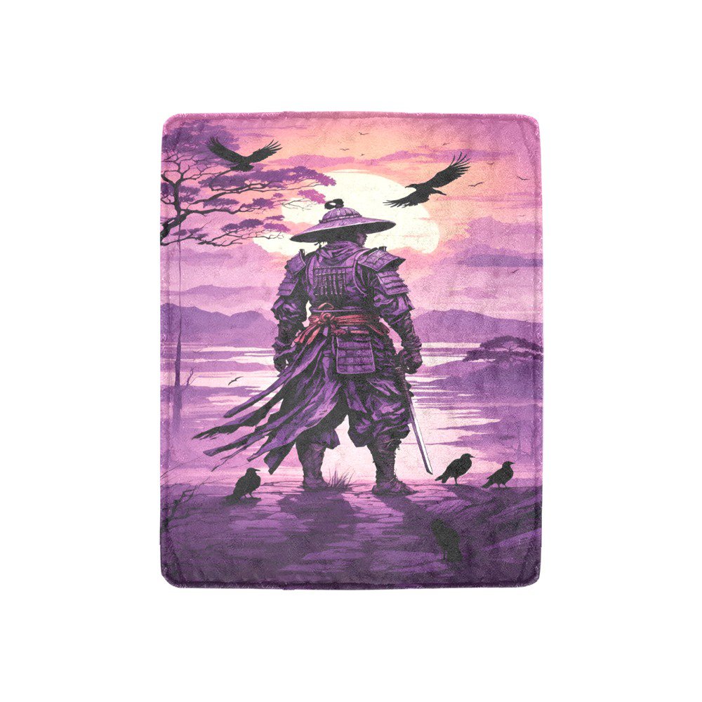 Samurai Contemplating The Horizon Ultra-Soft Micro Fleece Blanket