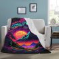 Sunset in Retro Mountains Ultra-Soft Micro Fleece Blanket