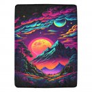 Sunset in Retro Mountains Ultra-Soft Micro Fleece Blanket