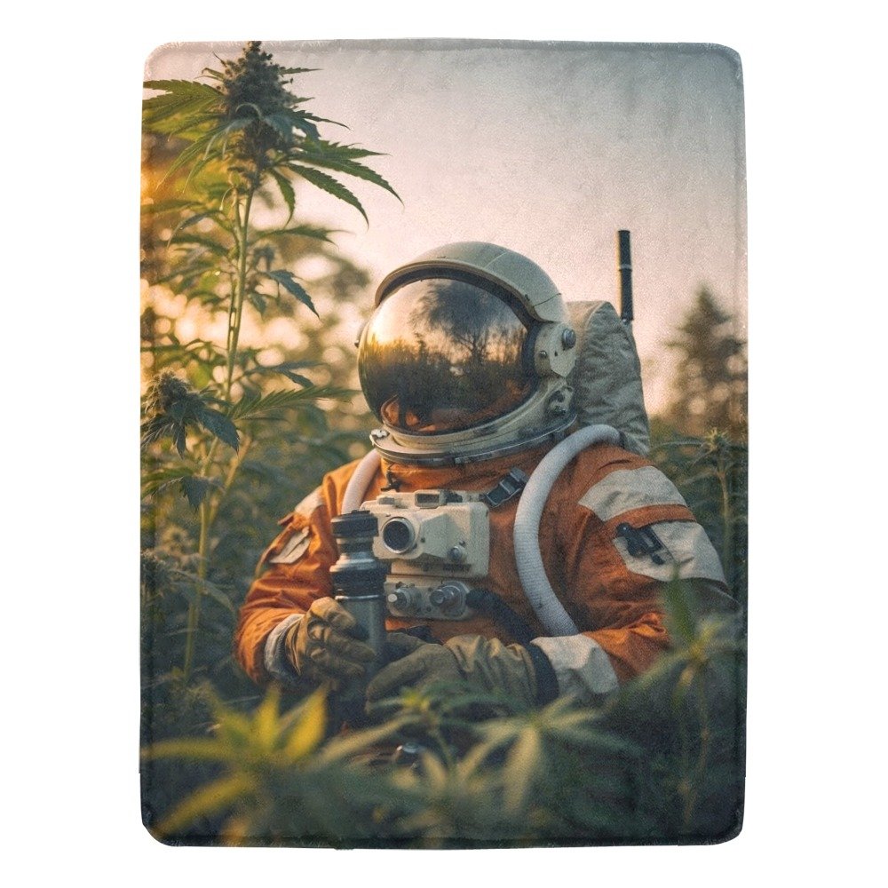 Astronaut Contemplating Nature Ultra-Soft Micro Fleece Blanket