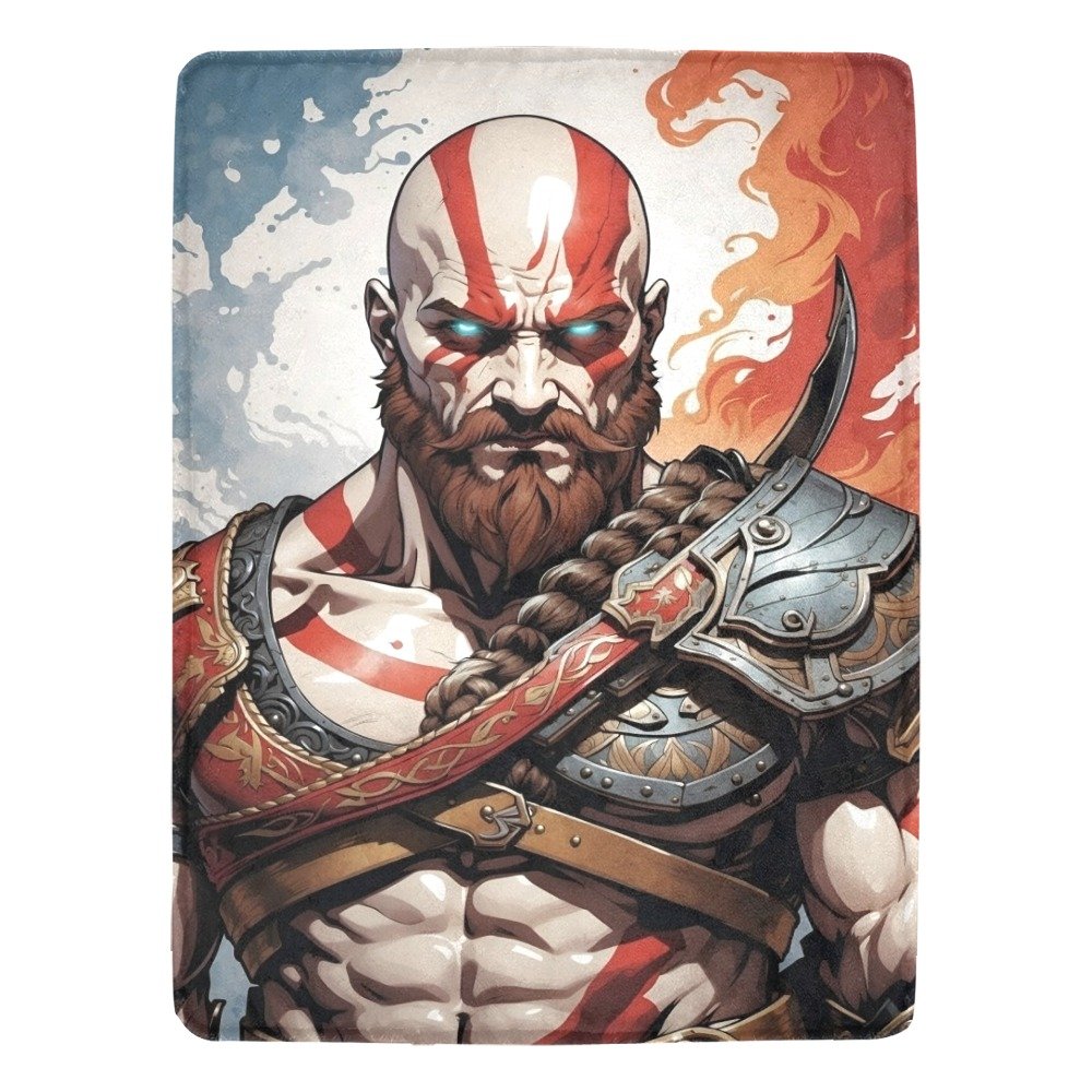 The God Kratos Ultra-Soft Micro Fleece Blanket