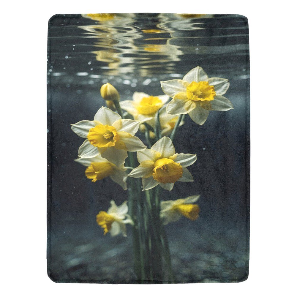 Daffodil Flowers Falling Into The Water Ultra-Soft Micro Fleece Blanket
