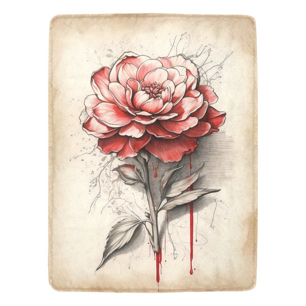 Flower In Blood Ultra-Soft Micro Fleece Blanket