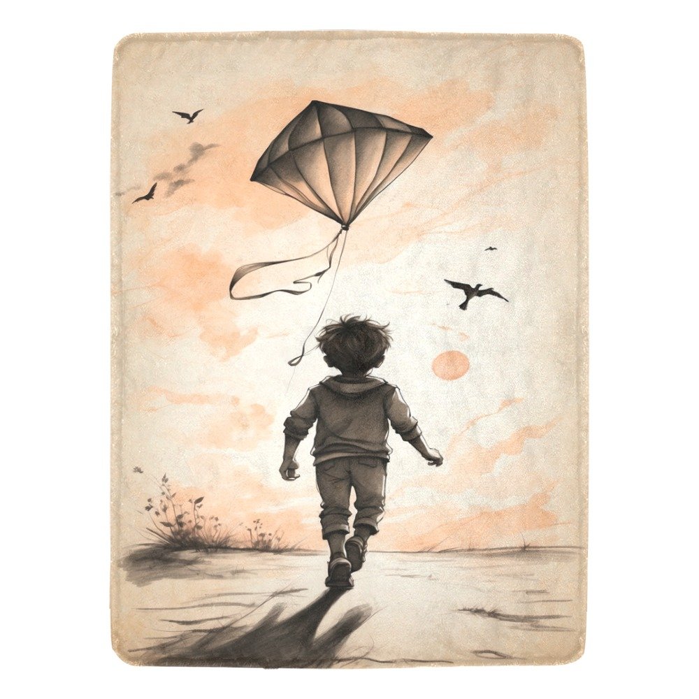 Silhouette Of A Little Boy Ultra-Soft Micro Fleece Blanket