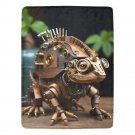 Steampunk Chameleon Made Out Of Wood With Bolts Ultra-Soft Micro Fleece Blanket