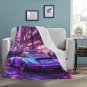 Steampunk Retro Wave Japan Night Urban Scene Wi Ultra-Soft Micro Fleece Blanket
