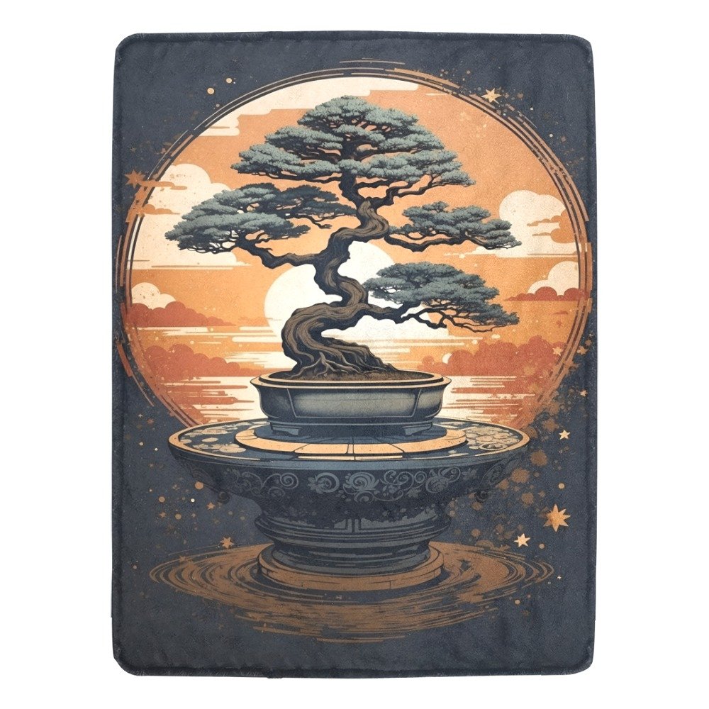 A Graphic Of A Magical Bonsai Ultra-Soft Micro Fleece Blanket