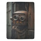 Face Of A Rusty Metal Robot Ultra-Soft Micro Fleece Blanket