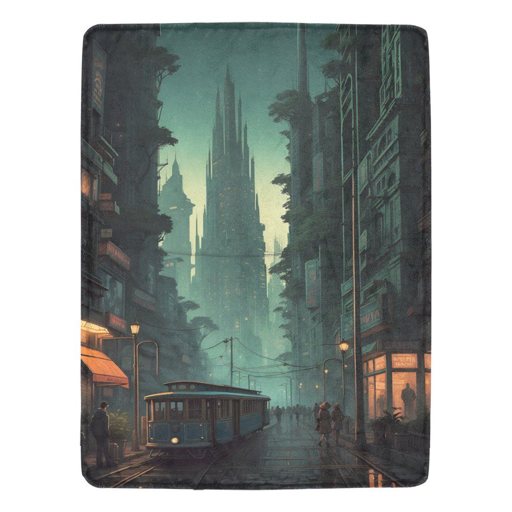 Imagine A Mesmerizing Cityscape Where Lovecraf Ultra-Soft Micro Fleece Blanket