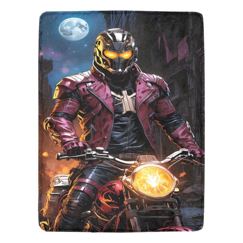 Star Lord As Cosmic Ghost Rider Riding His Moto Ultra-Soft Micro Fleece Blanket