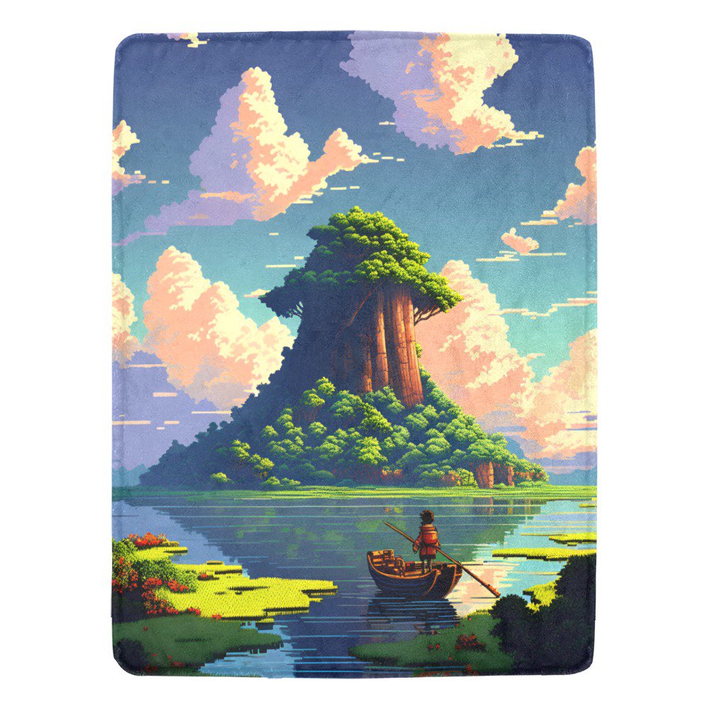 Stunning Ocean Island with Sunny Ultra-Soft Micro Fleece Blanket