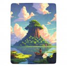 Stunning Ocean Island with Sunny Ultra-Soft Micro Fleece Blanket