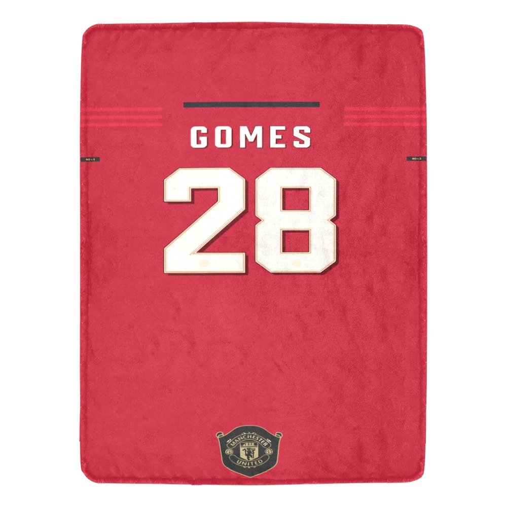 Gomes 28 Manchester United Jersey Ultra-Soft Micro Fleece Blanket