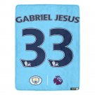 Gabriel Jesus 33 Manchester City Jersey Ultra-Soft Micro Fleece Blanket