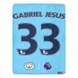 Gabriel Jesus 33 Manchester City Jersey Ultra-Soft Micro Fleece Blanket