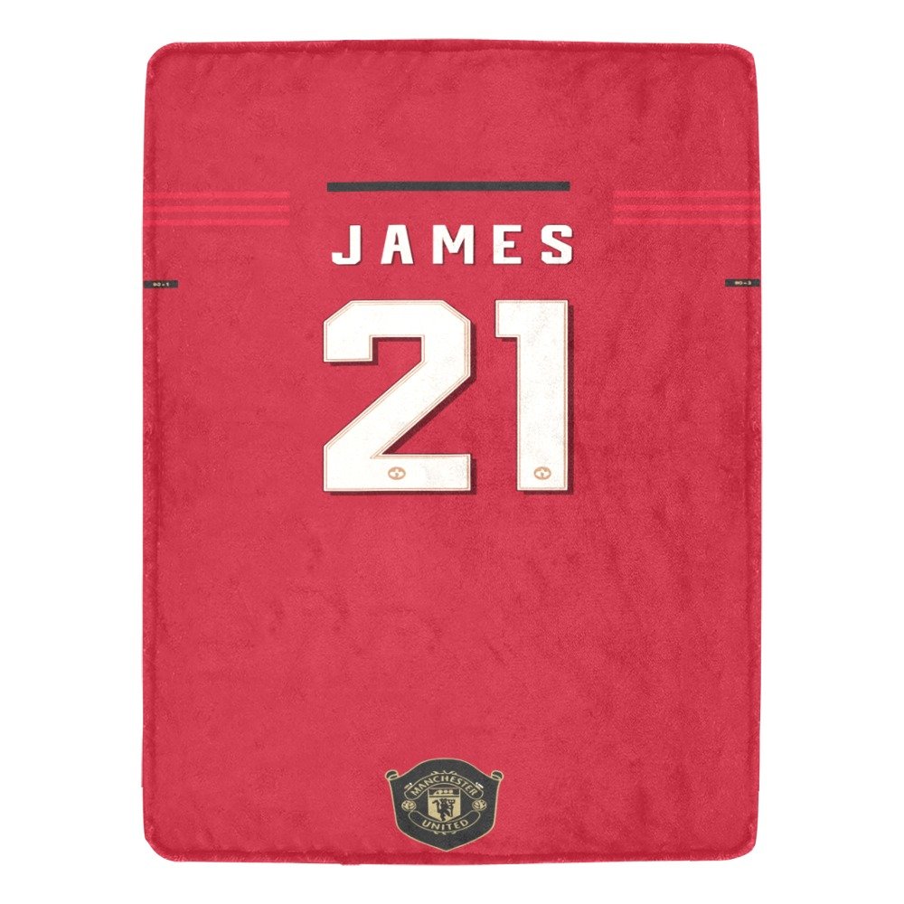James 21 Manchester United Jersey Ultra-Soft Micro Fleece Blanket