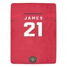 James 21 Manchester United Jersey Ultra-Soft Micro Fleece Blanket