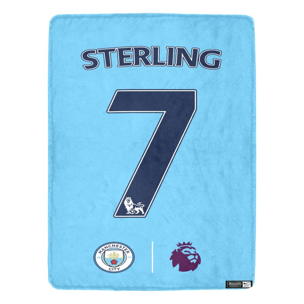 Sterling 7 Manchester City Jersey Ultra-Soft Micro Fleece Blanket