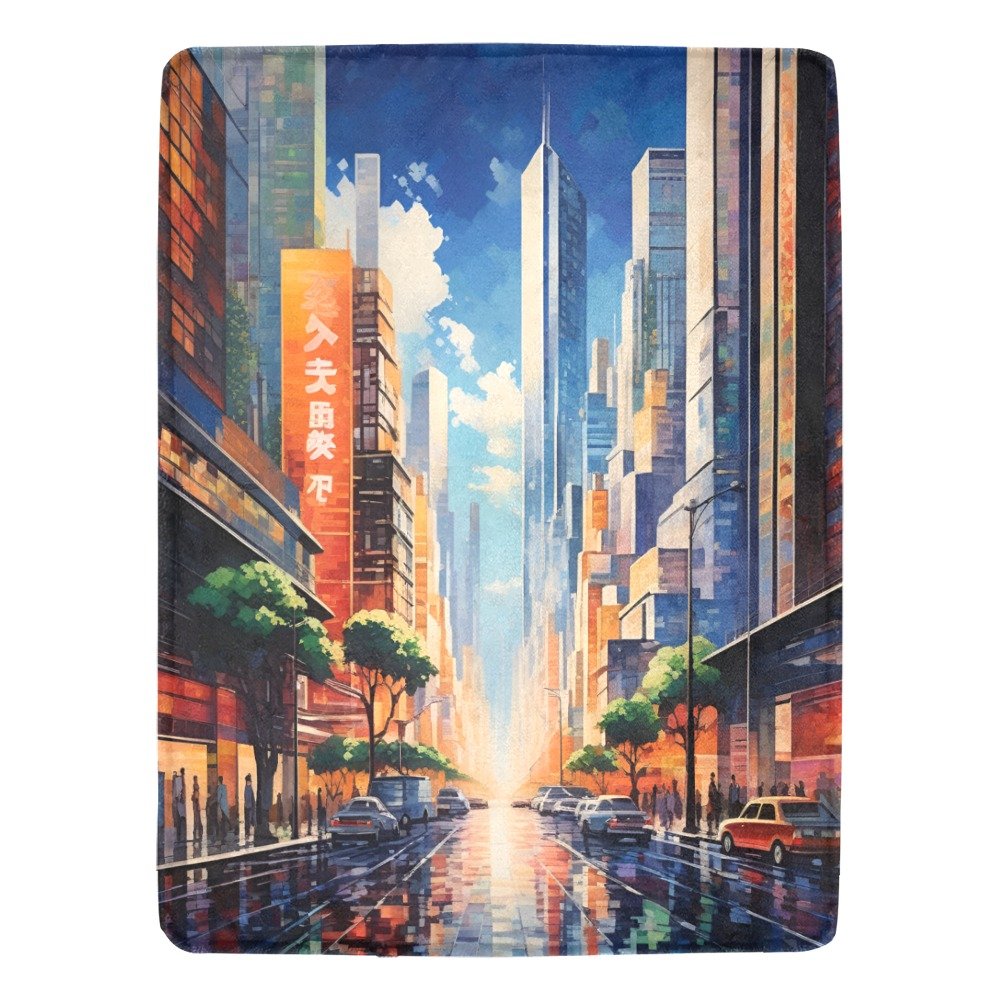 Utopian Cityscape Ultra-Soft Micro Fleece Blanket