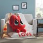 Stuffed Red Heart With Big Eyes Ultra-Soft Micro Fleece Blanket