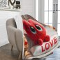 Stuffed Red Heart With Big Eyes Ultra-Soft Micro Fleece Blanket