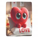 Stuffed Red Heart With Big Eyes Ultra-Soft Micro Fleece Blanket