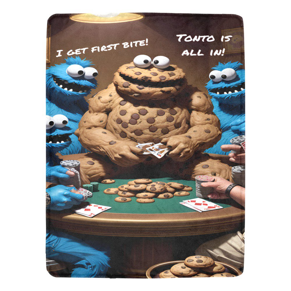 Cookie Monster Poker Ultra-Soft Micro Fleece Blanket