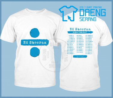 Ed Sheeran Divide World Tour Dates 2017 New White Mens T-Shirt Size S to 2XL