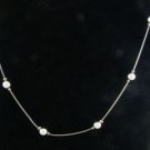 Sterling Bead Necklace, 16"  Hallmark: Italy