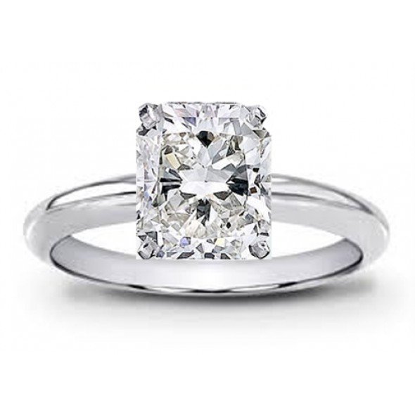 3 ct White radiant Cut Moissanite Engagementring White 925 Silver ...