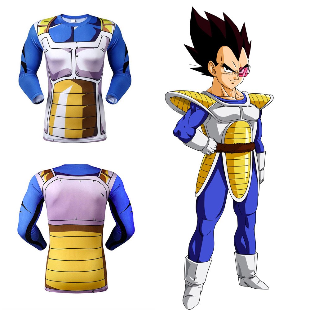 Dragon Ball Z Vegeta Battle Armor Men's Fitted Long Sleeve T-Shirt.