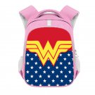 Wonder Woman Superhero 13" Kids Girls School Book Travel Bag Backpack Pink #02