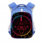Gravity Falls Bill Cipher Cartoon 16" Kids School Book Travel Bag Backpack Blue #02