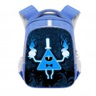 Gravity Falls Bill Cipher Cartoon 16" Kids School Book Travel Bag Backpack Blue #07