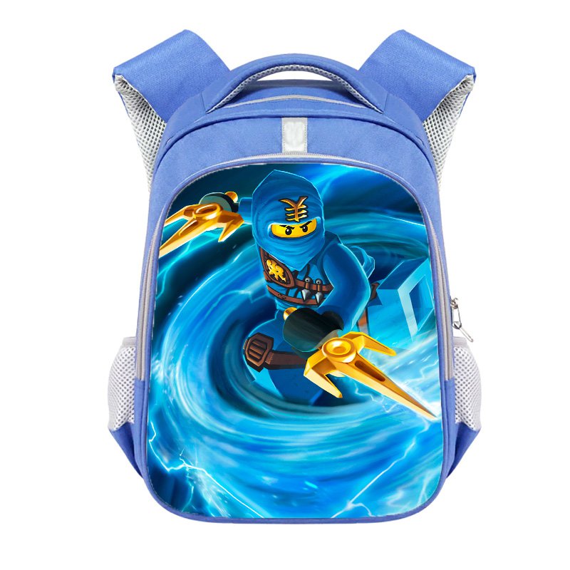 Lego Ninjago Jay Walker Lightning Ninja Cartoon 16" Kids School Book Travel Bag Backpack Blue #05