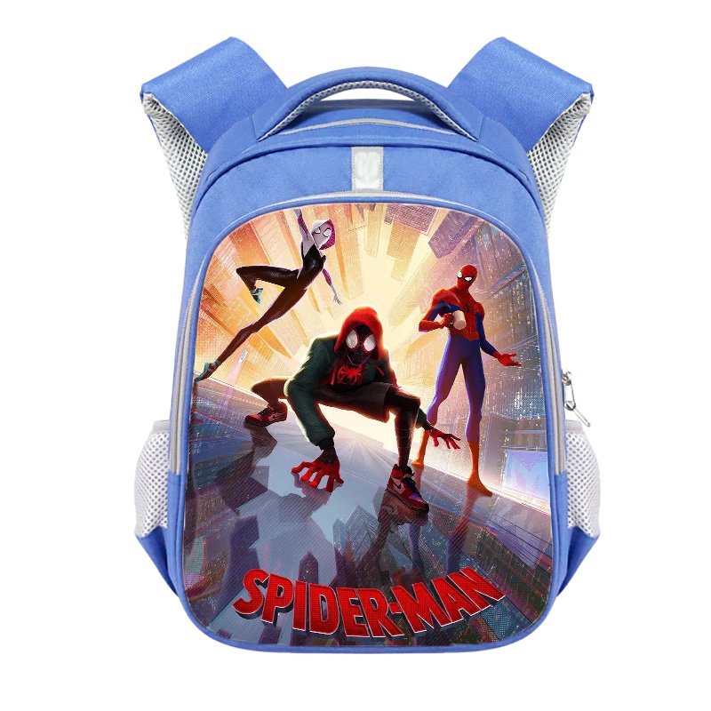 Spider-Man: Into the Spider-Verse 16" Kids School Book Travel Bag Backpack Blue #06