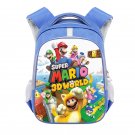 Super Mario 16" Kids School Book Travel Bag Backpack Blue #02