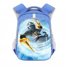 Lego Ninjago Zane Ice Ninja Cartoon 13" Kids School Book Travel Bag Backpack Blue #01