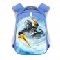 Lego Ninjago Zane Ice Ninja Cartoon 13" Kids School Book Travel Bag Backpack Blue #01